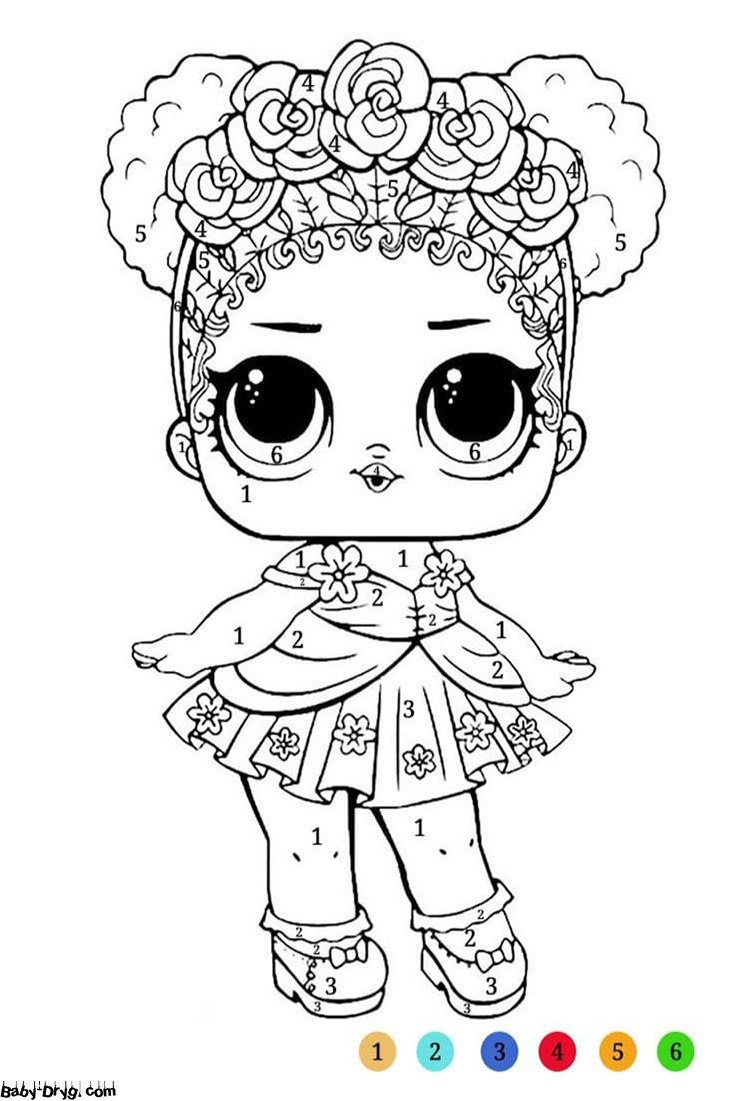 LOL Doll Color by Number Worksheet | Color by Number Coloring Pages
