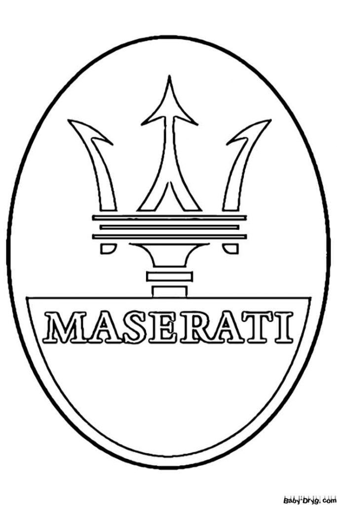 Maserati Car Logo Coloring Page | Coloring Car Logo