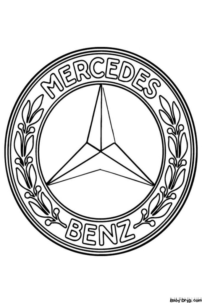 Mercedes Benz Car Logo Coloring Page | Coloring Car Logo