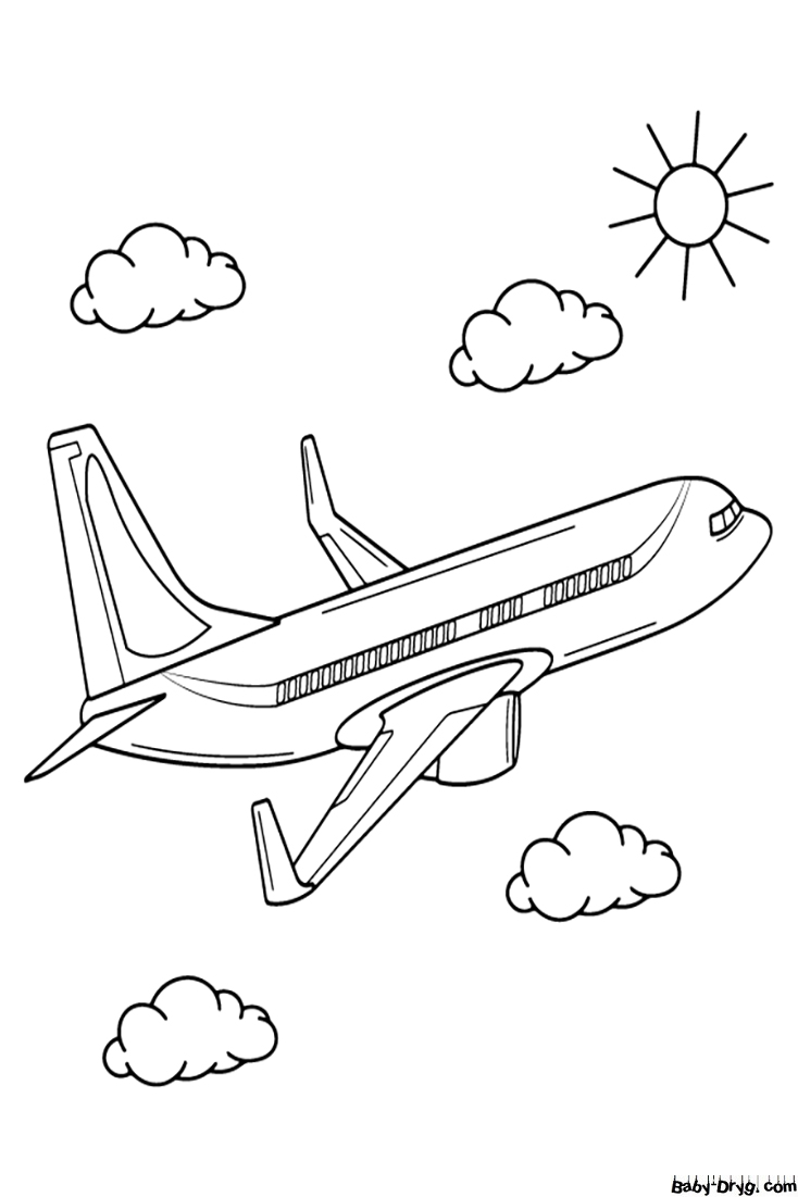 Modern Airplane Coloring Page | Coloring Airplane