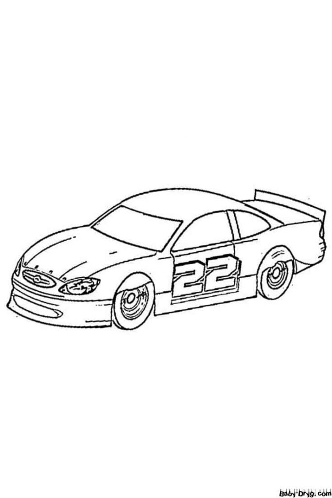 Nascar 22 Printable Coloring Page | Coloring NASCAR Racing