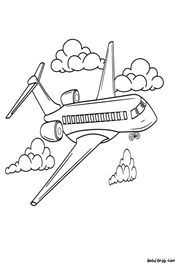 Passenger Plane Coloring Page | Coloring Airplane