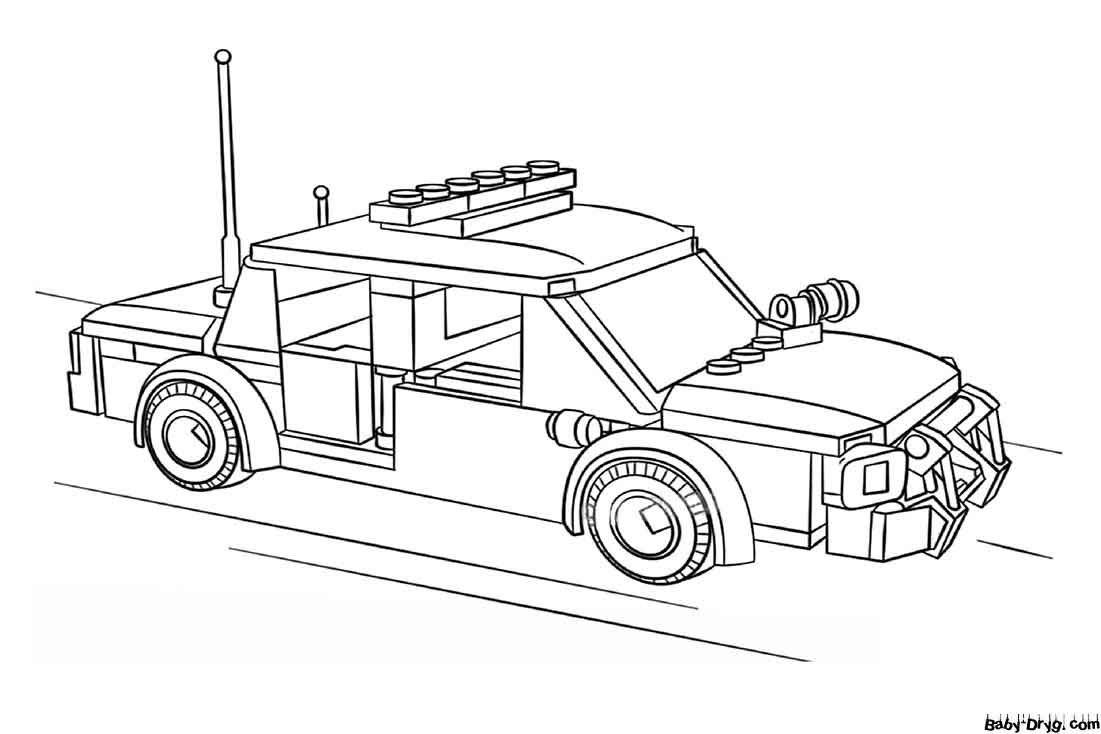 Police Auto Coloring Page | Coloring Police Cars