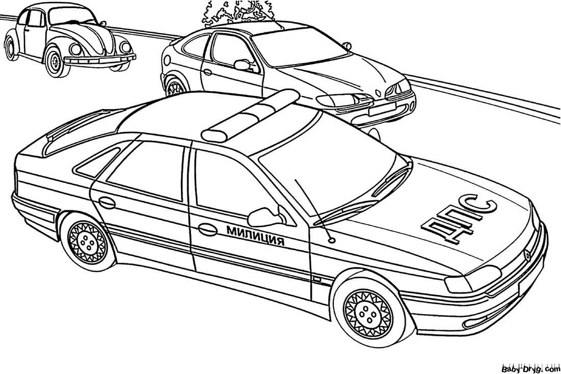 Police car DPS Coloring Page | Coloring Police Cars