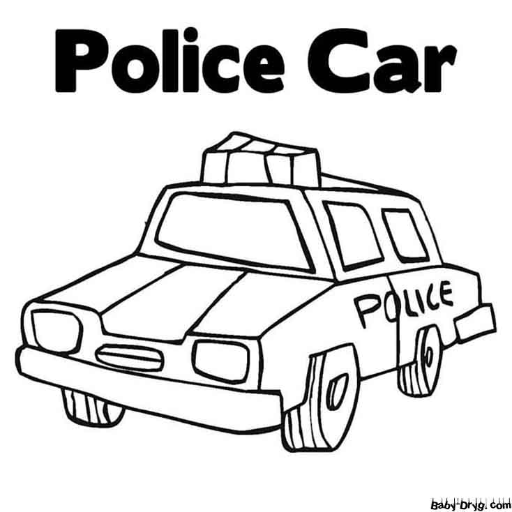 Police Car for Kindergarten Coloring Page | Coloring Police Cars