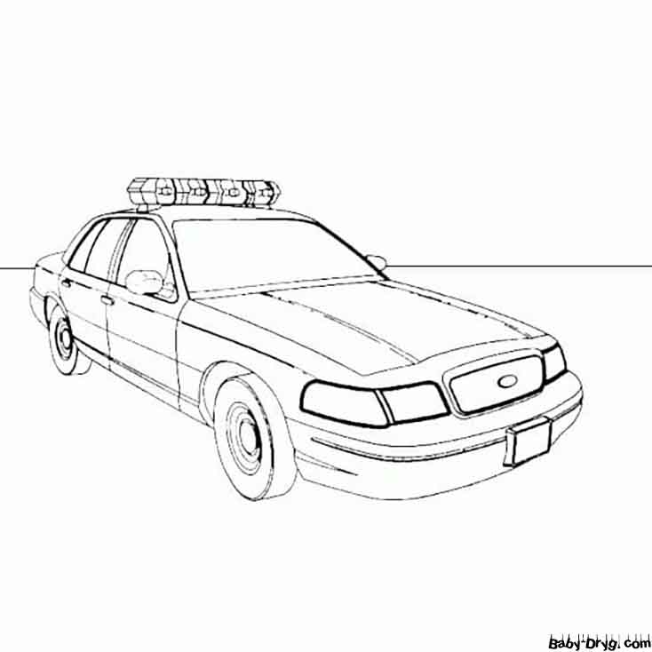 Police car simple Coloring Page | Coloring Police Cars