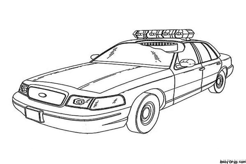 Police Car to Color Coloring Page | Coloring Police Cars