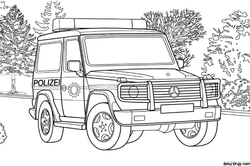 Policeman's Gelik Coloring Page | Coloring Police Cars