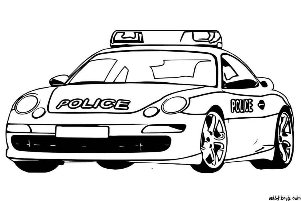 Porsche Police Car Coloring Page | Coloring Police Cars
