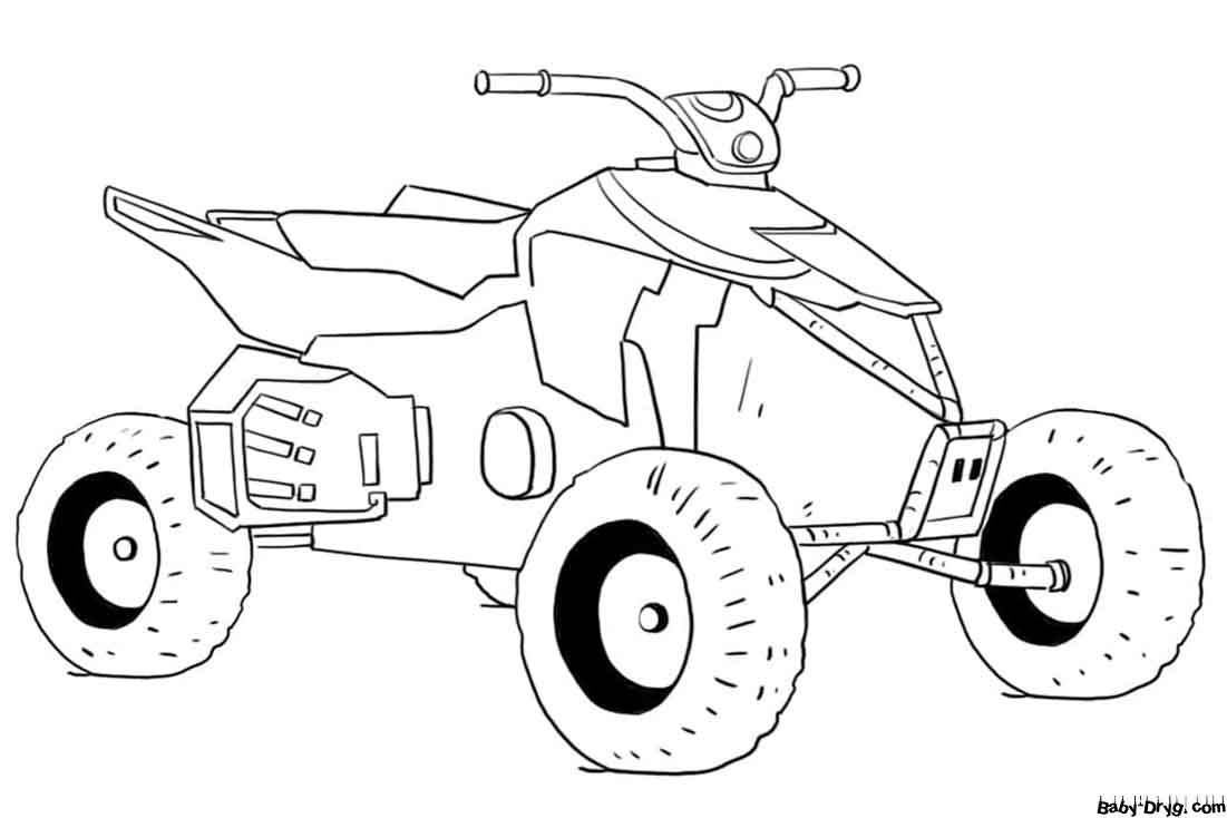 Powerful ATV Coloring Page | Coloring ATV (Quad bike)
