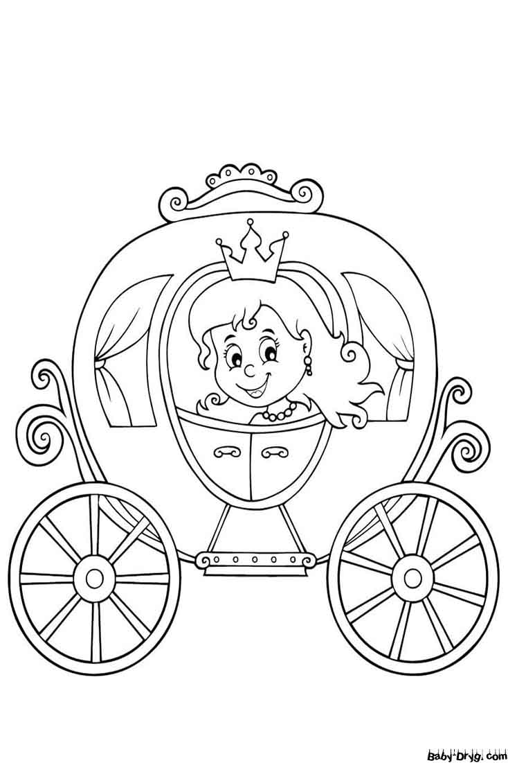 Princess in A Carriage Coloring Page | Coloring Carriages