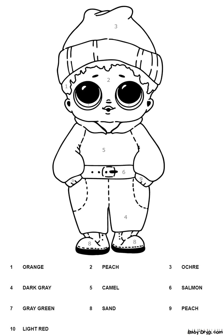 Printable LOL Boy Color by Number | Color by Number Coloring Pages