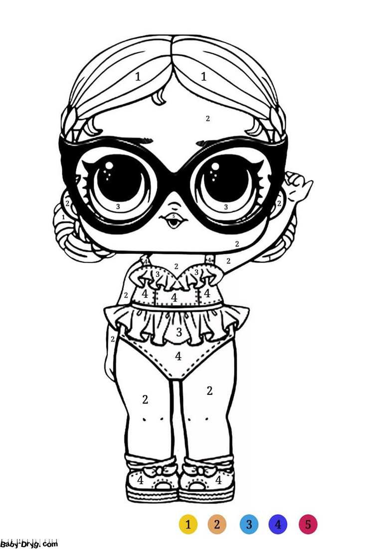 Printable LOL Doll Color by Number | Color by Number Coloring Pages