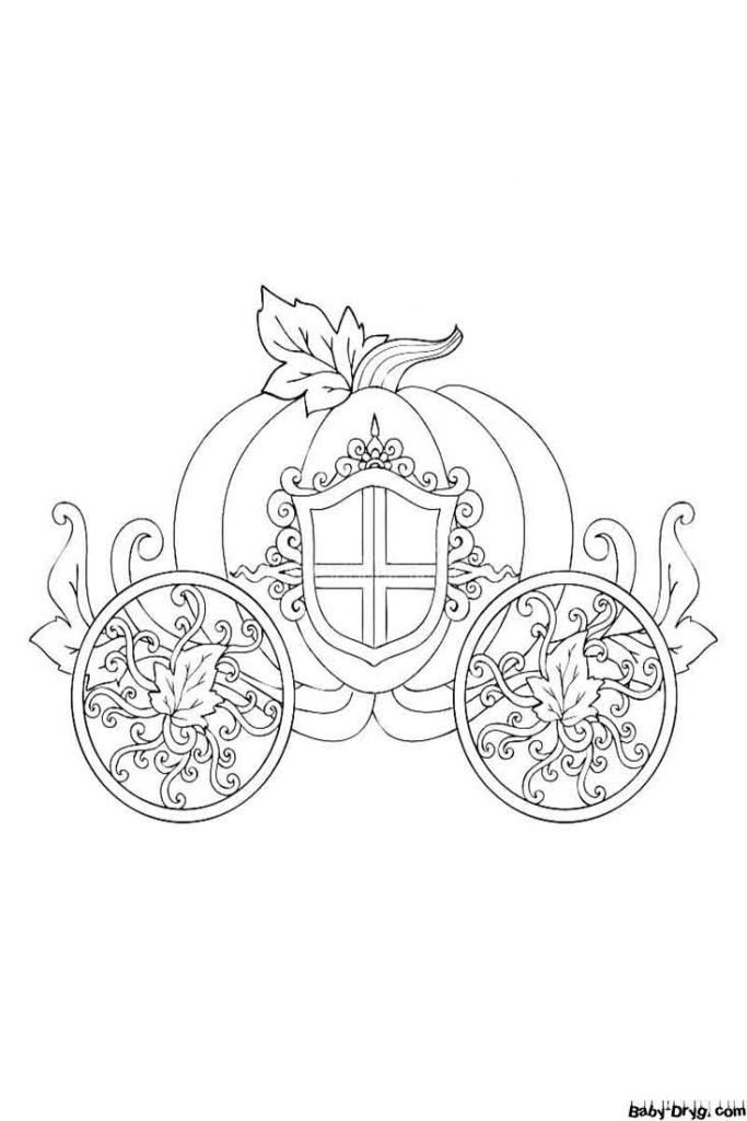 Pumpkin Carriage Coloring Page | Coloring Carriages