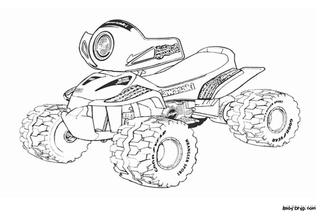 Quad Bike Off road Vehicle Coloring Page | Coloring ATV (Quad bike)