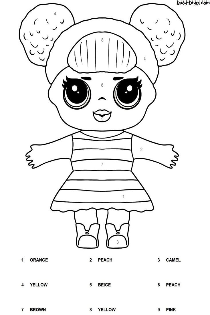Queen Bee LOL Surprise Color by Number | Color by Number Coloring Pages