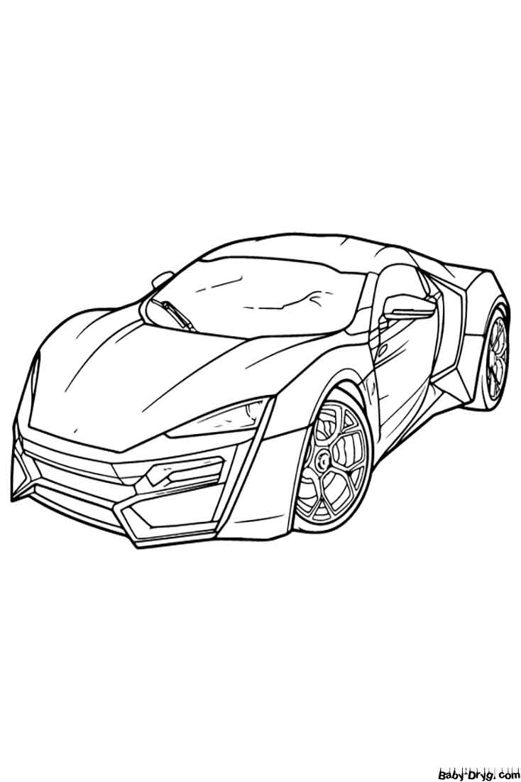 Раскраска Блестящий дизайн суперкара | Раскраски Дизайн машин