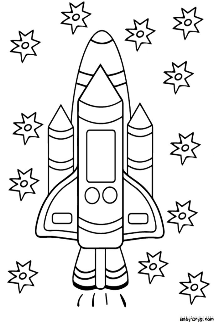 Раскраска Большая космическая ракета | Раскраски Космические корабли