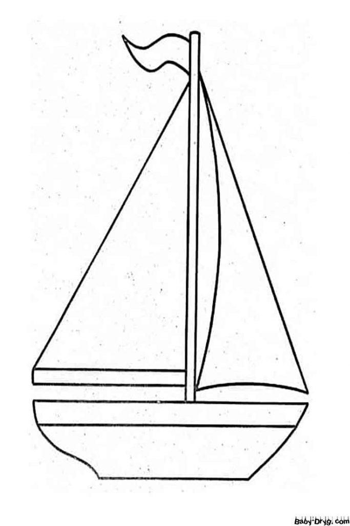 Раскраска Детский парусник распечатать | Раскраски Парусники