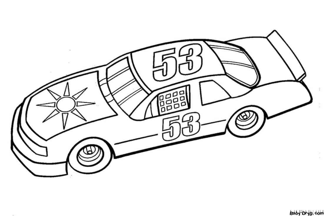 Раскраска Гоночный автомобиль Наскар | Раскраски Гонки НАСКАР (NASCAR)