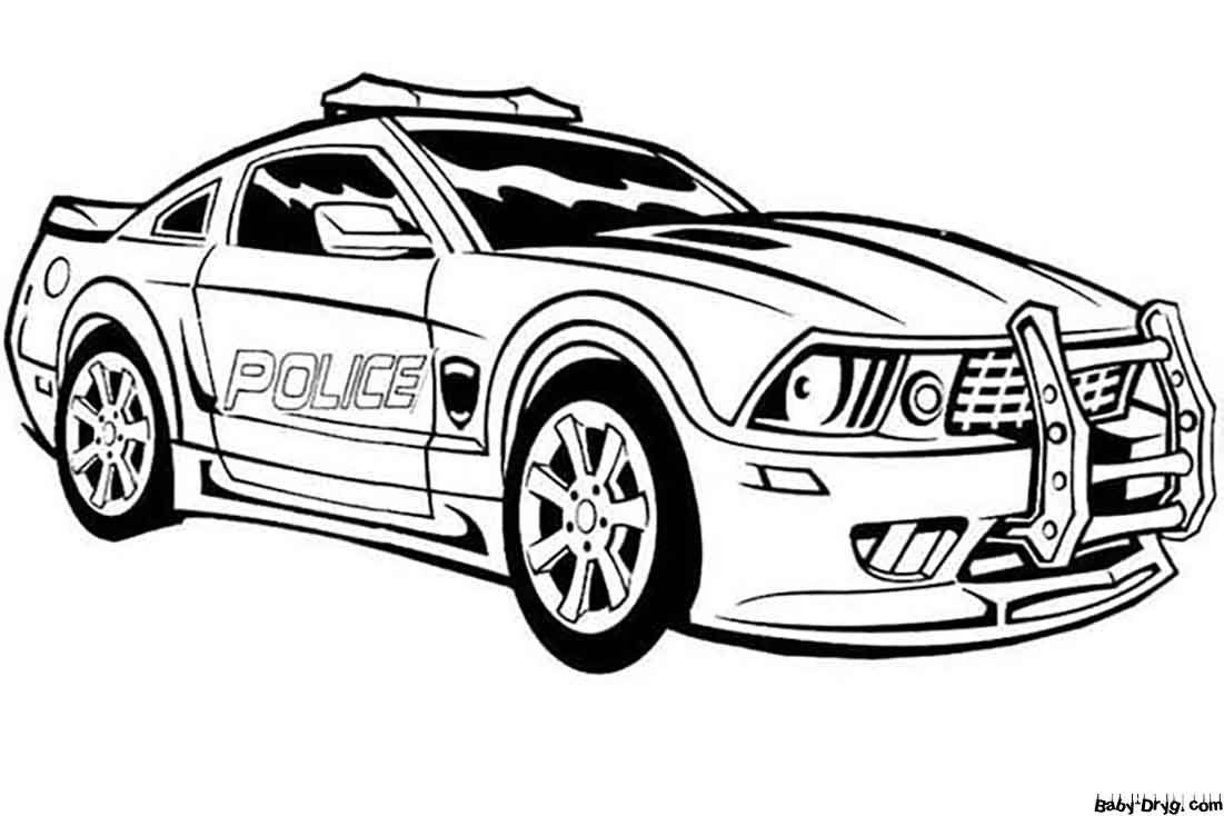 Раскраска Крутая полицейская машина | Раскраски Полицейские машины