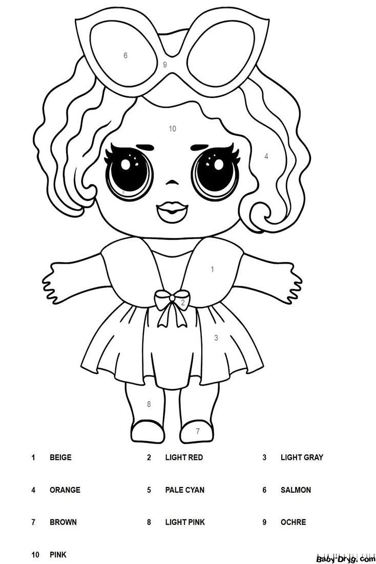 Раскраска Leading Baby Кукла ЛОЛ | Раскраски по номерам