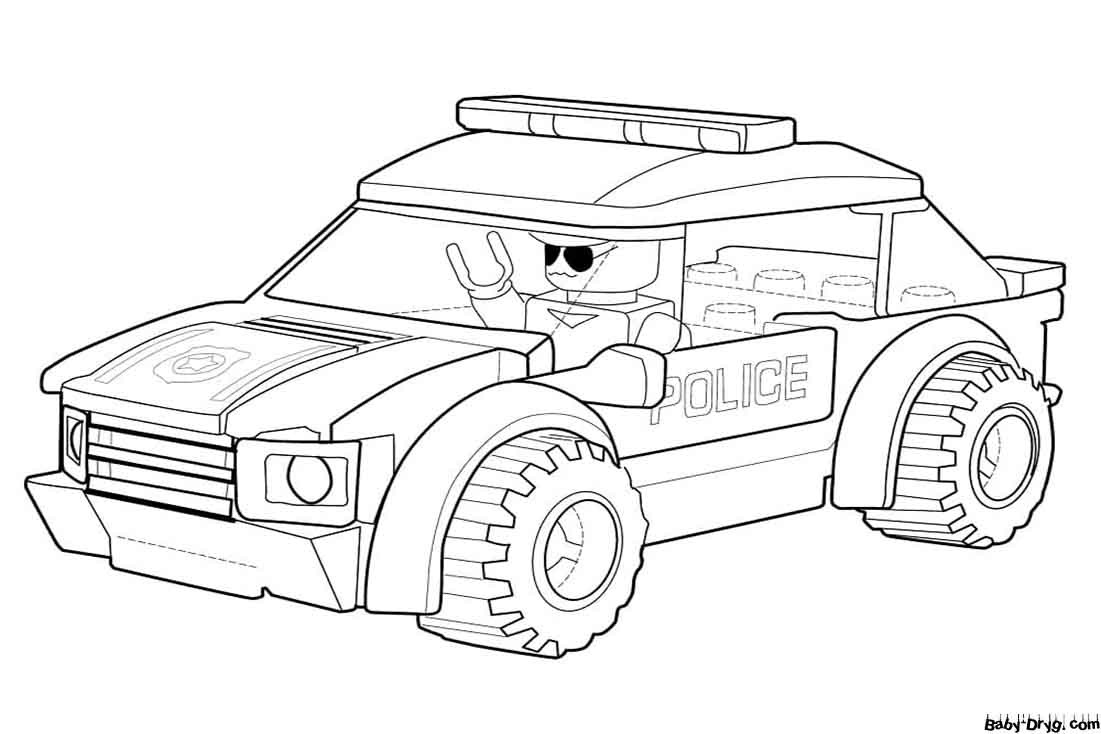Раскраска Лего Полицейская машина | Раскраски Полицейские машины