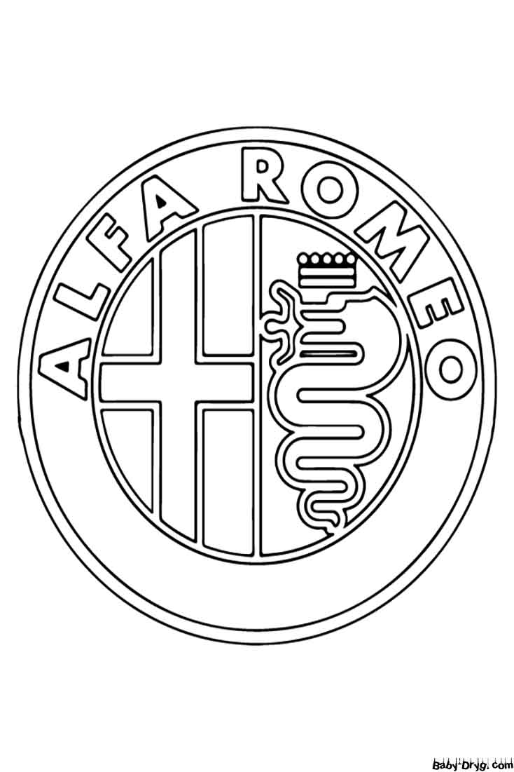 Раскраска Логотип автомобиля Alfa Romeo | Раскраски Логотипы машин