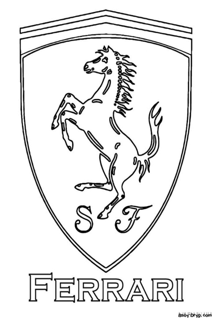 Раскраска Логотип автомобиля Ferrari | Раскраски Логотипы машин