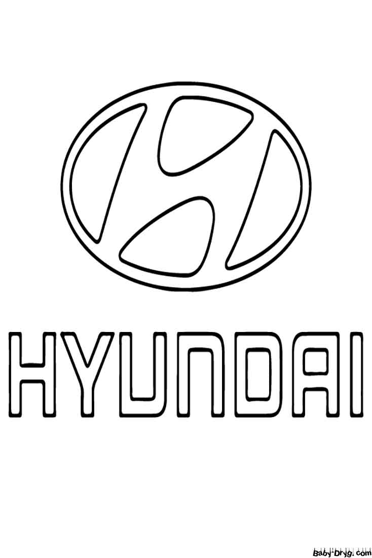 Раскраска Логотип автомобиля Hyundai | Раскраски Логотипы машин