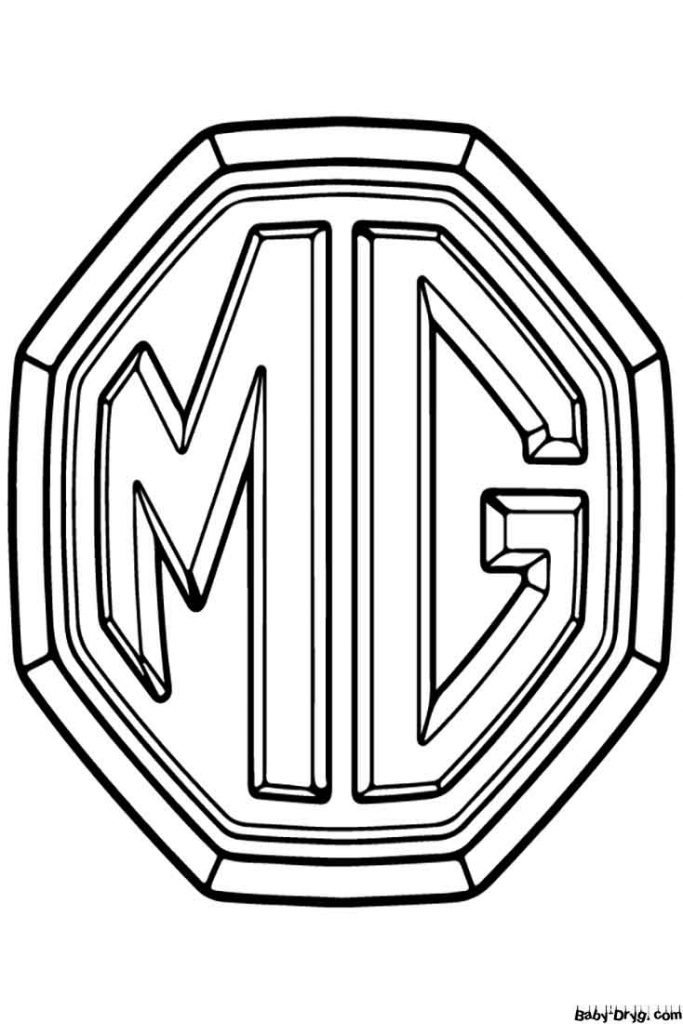 Раскраска Логотип автомобиля MG | Раскраски Логотипы машин