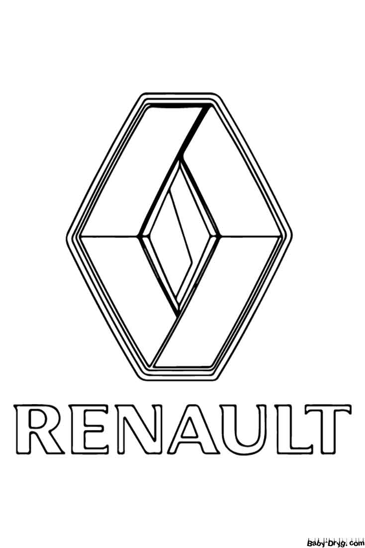 Раскраска Логотип автомобиля Renault | Раскраски Логотипы машин
