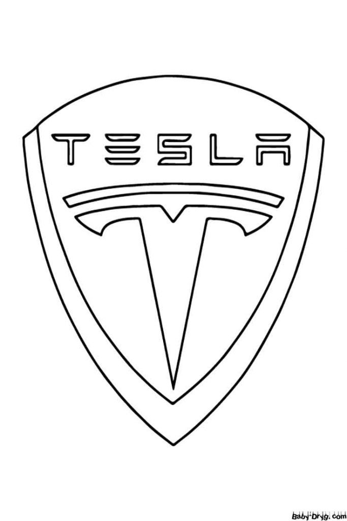 Раскраска Логотип автомобиля Tesla | Раскраски Логотипы машин