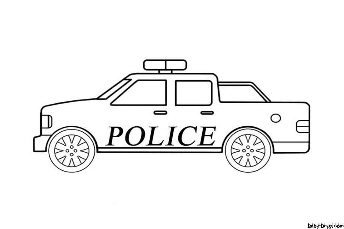 Раскраска Очень легкая полицейская машина | Раскраски Полицейские машины