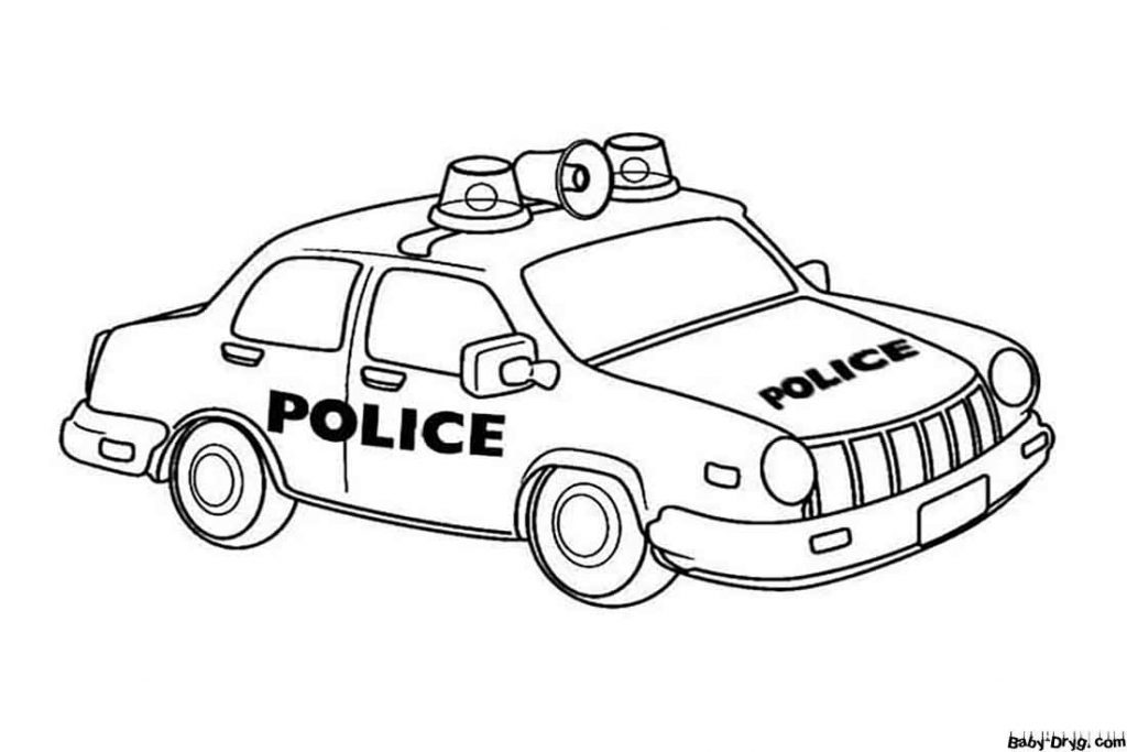 Раскраска полицейская гоночная машина | Раскраски Полицейские машины