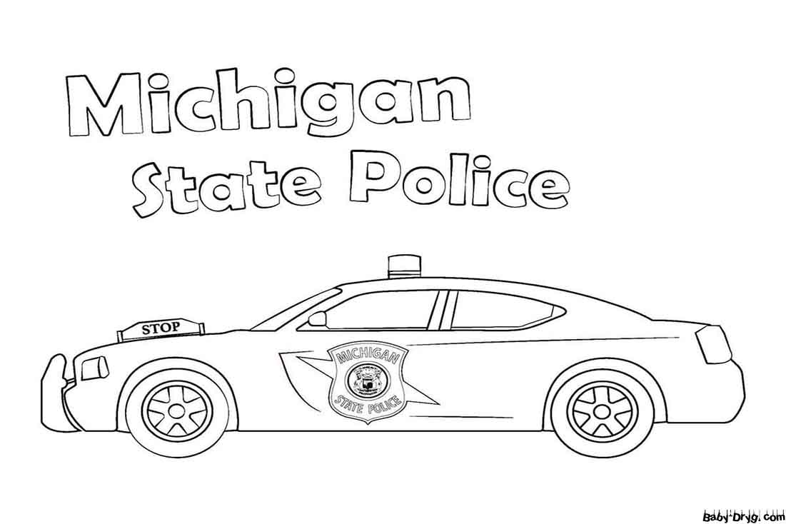 Раскраска Полицейская машина штата Мичиган | Раскраски Полицейские машины