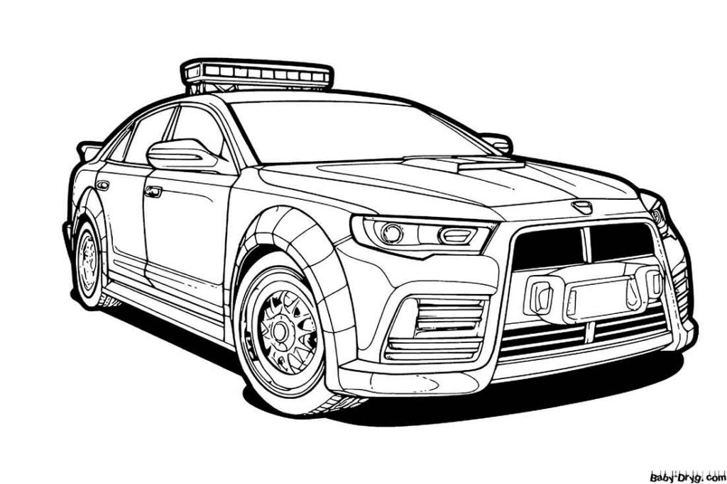 Раскраска Полицейская скоростная машина | Раскраски Полицейские машины