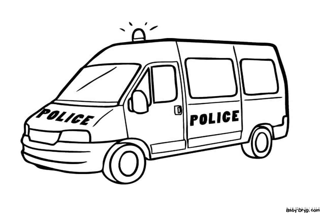Раскраска Полицейский фургон | Раскраски Полицейские машины