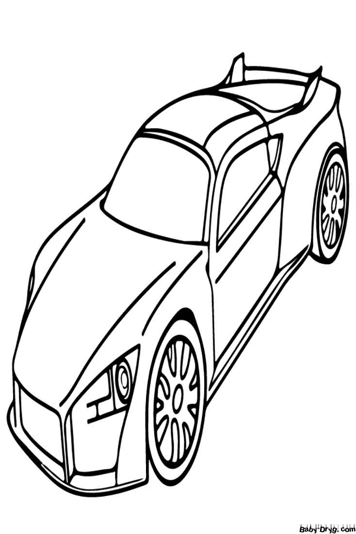 Раскраска Простой дизайн спортивного автомобиля | Раскраски Дизайн машин