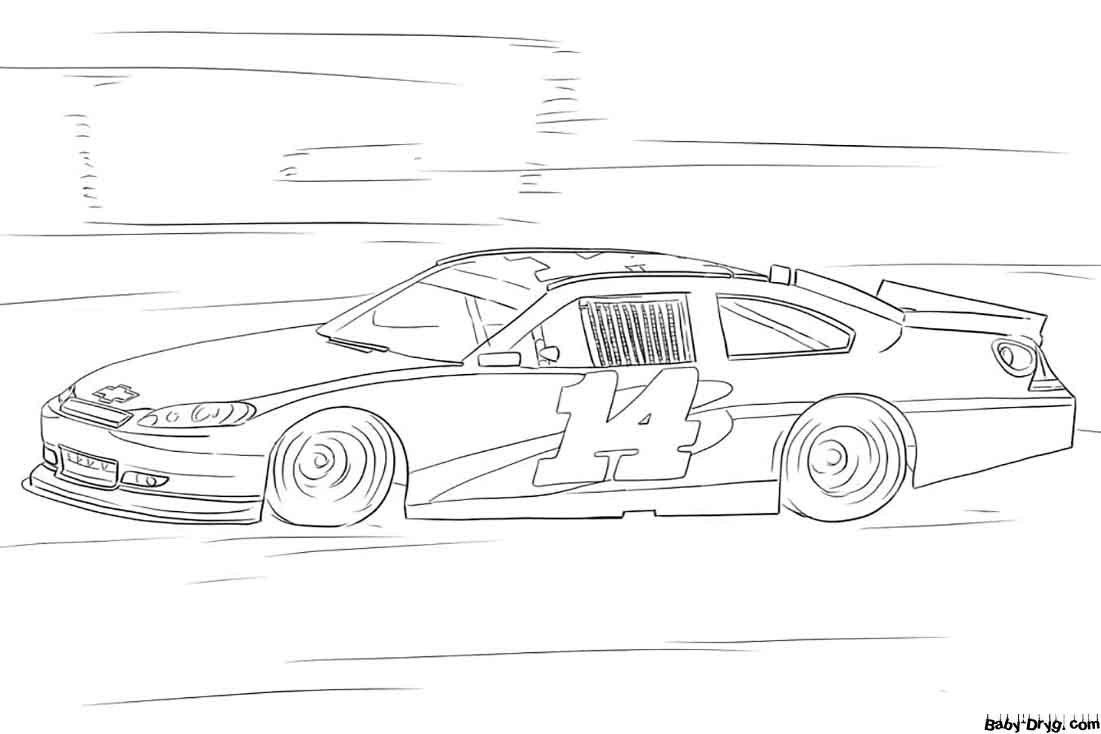 Раскраска Тони Стюарт Автомобиль Наскар | Раскраски Гонки НАСКАР (NASCAR)