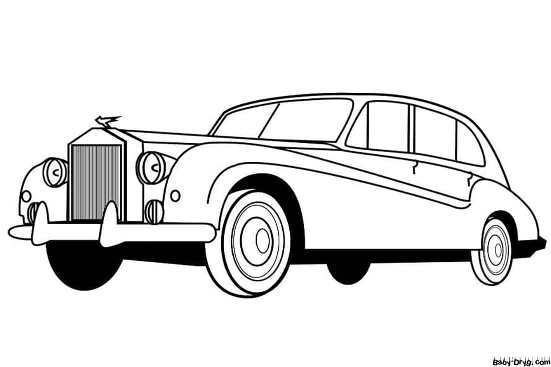 Retro Rolls Royce Coloring Page | Coloring Rolls Royce