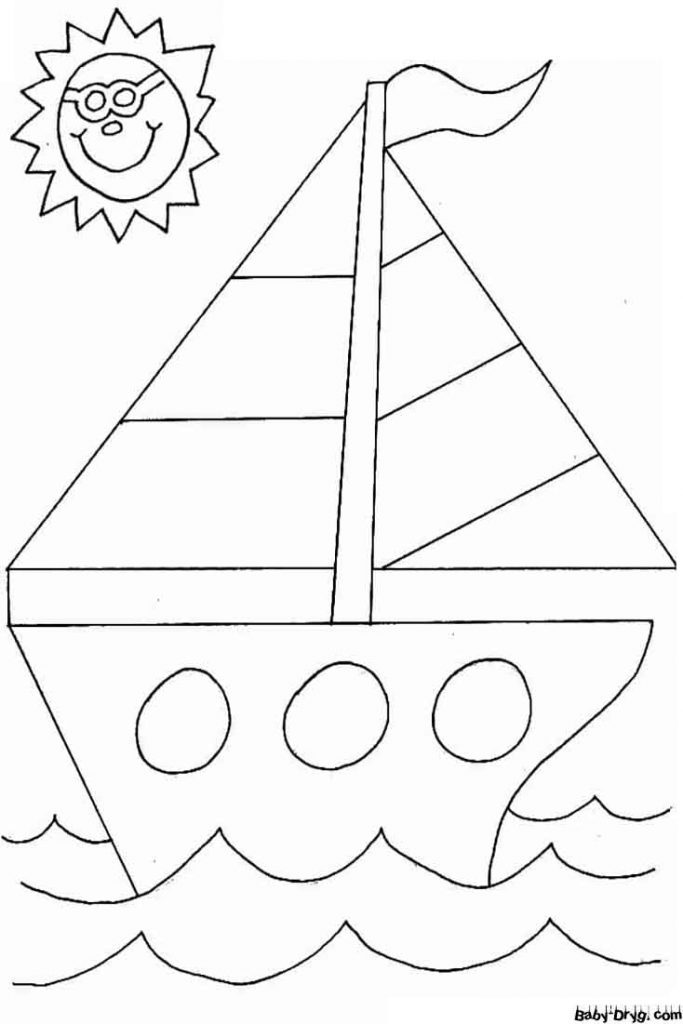 Sailboat for Kindergarten Coloring Page | Coloring Sailboats