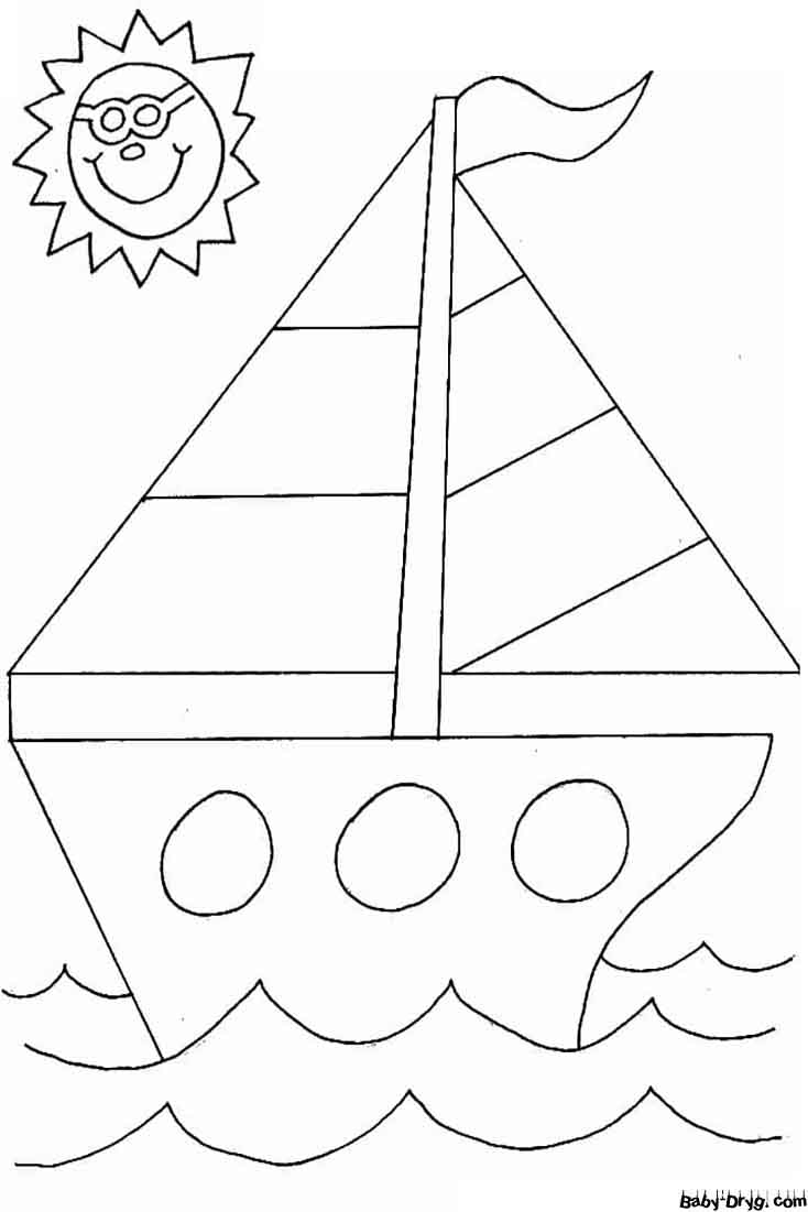 Sailboat for Kindergarten Coloring Page | Coloring Sailboats