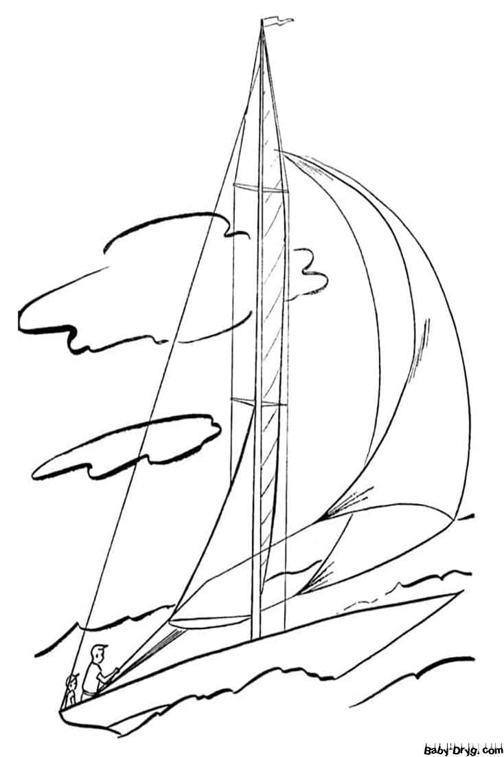 Sailing Boat Coloring Page | Coloring Sailboats