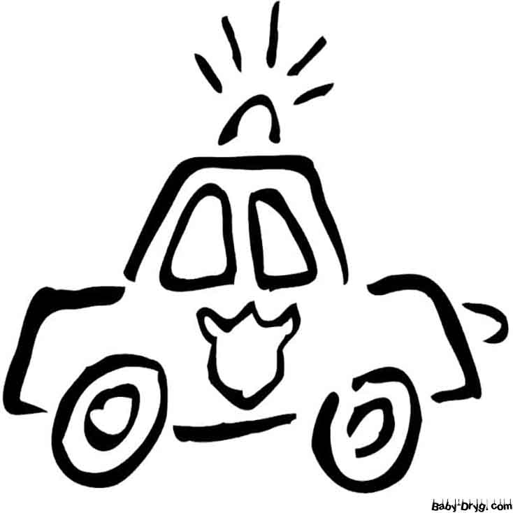 Simple Police Car Coloring Page | Coloring Police Cars