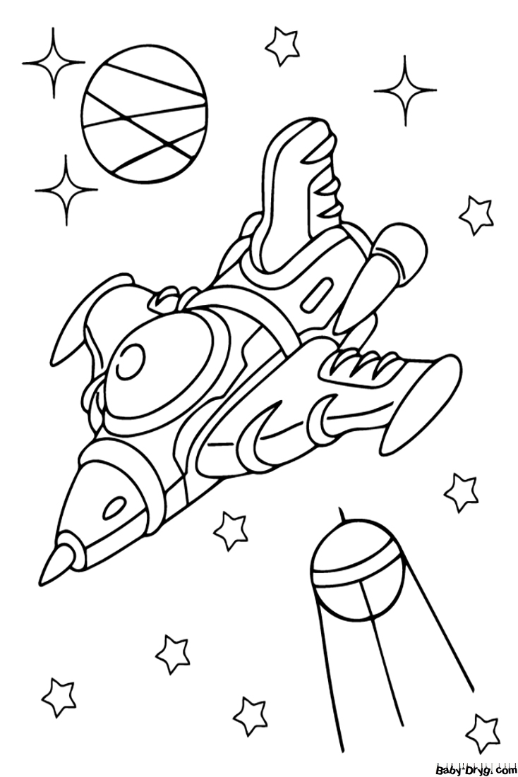 Space Fighter Jet Free Printable Coloring Page | Coloring Space Shuttles