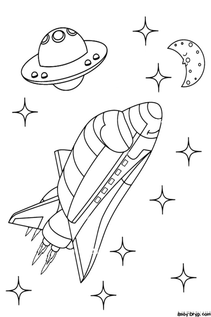 Space Shuttle Launch Free Printable Coloring Page | Coloring Space Shuttles