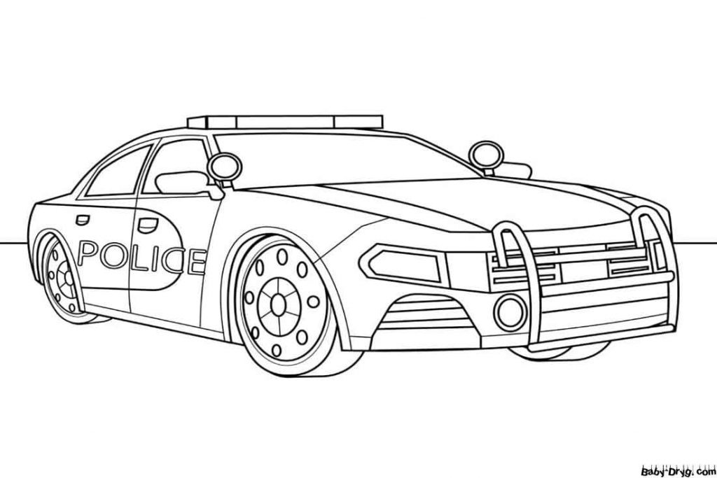 Sport Police Car Coloring Page | Coloring Police Cars