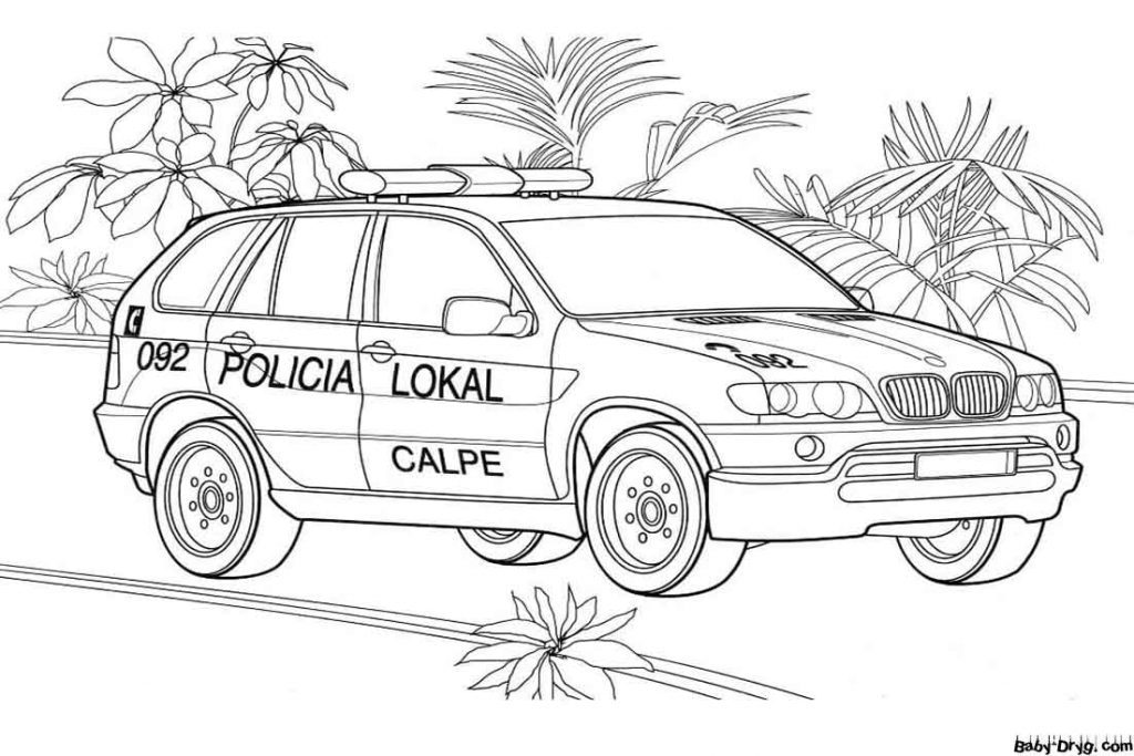 SUV Police Car Coloring Page | Coloring Police Cars