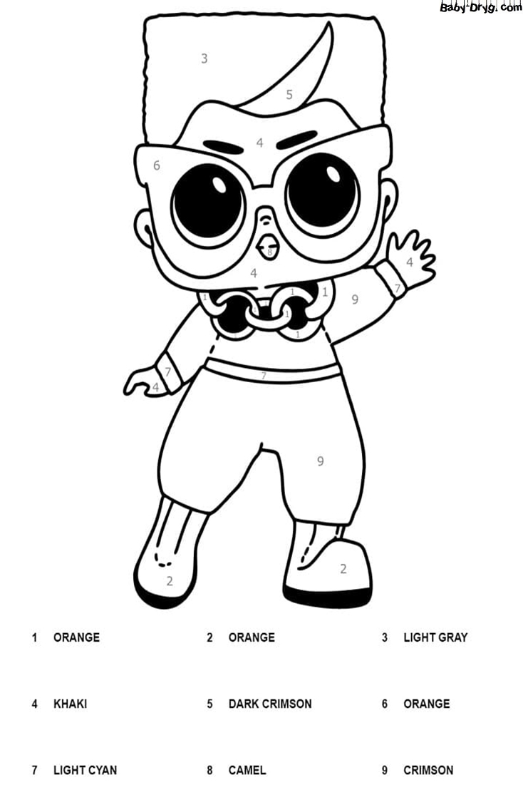 Swaggie Boy LOL Surprise Color by Number | Color by Number Coloring Pages